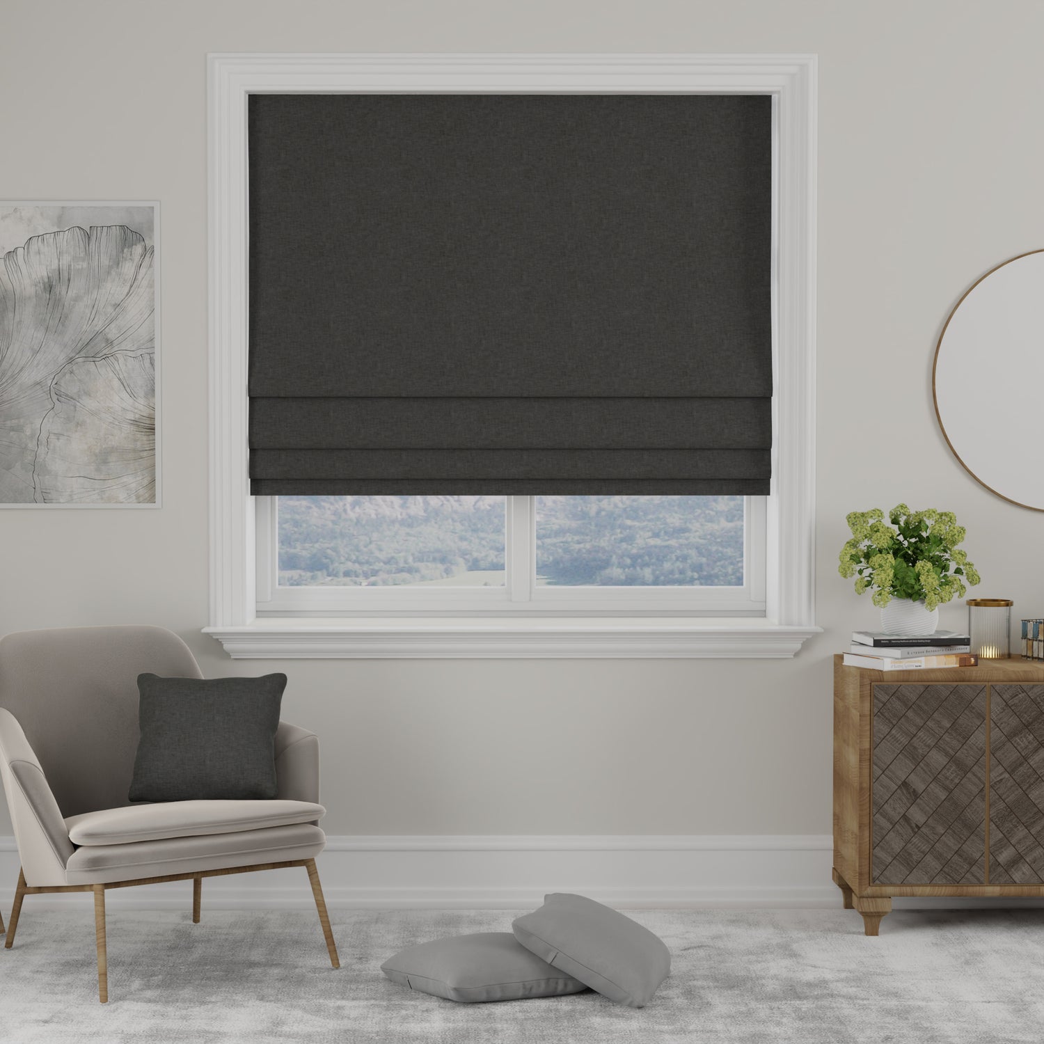 Kansai Plain Made to Measure Roman Blind Steel