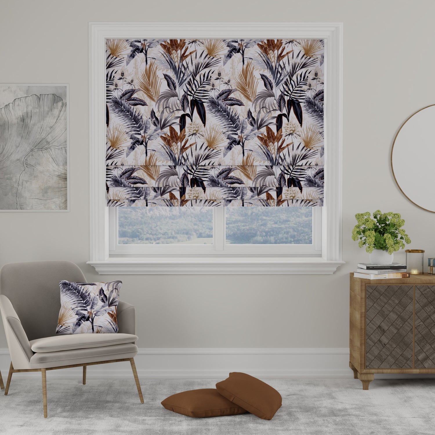Sabah Made to Measure Roman Blind Nutmeg
