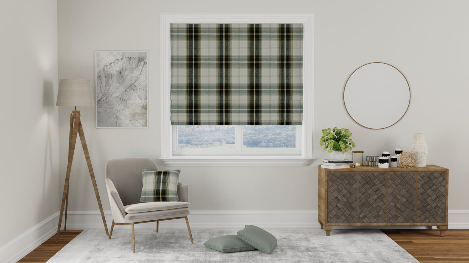 Balmoral Made to Measure Roman Blind Charcoal