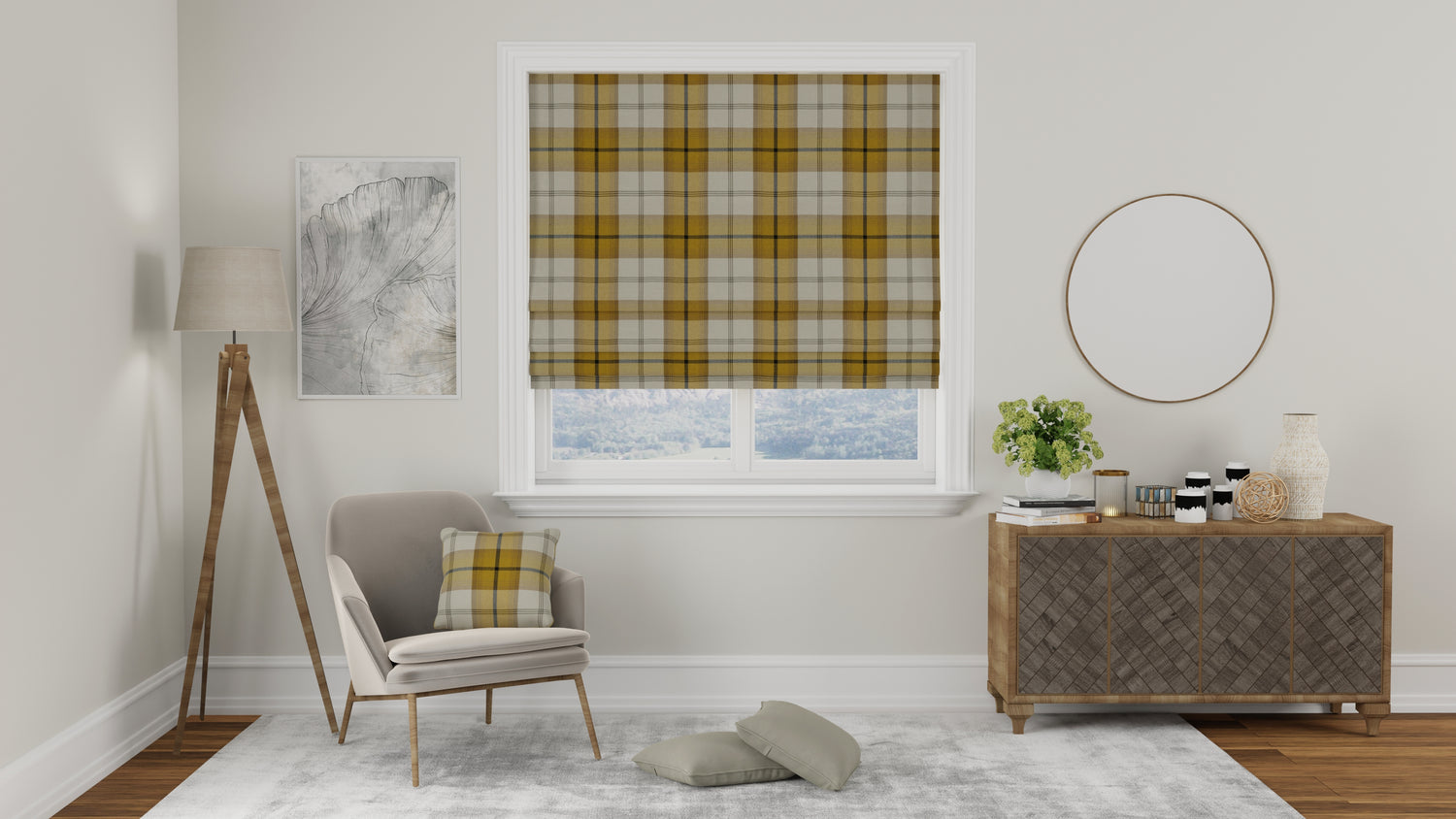 Balmoral Made to Measure Roman Blind Ochre