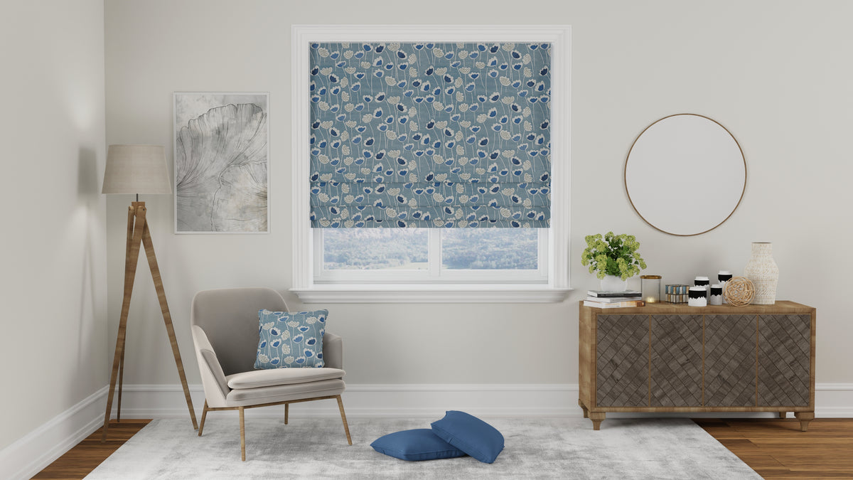 Clara Made to Measure Roman Blind Indigo