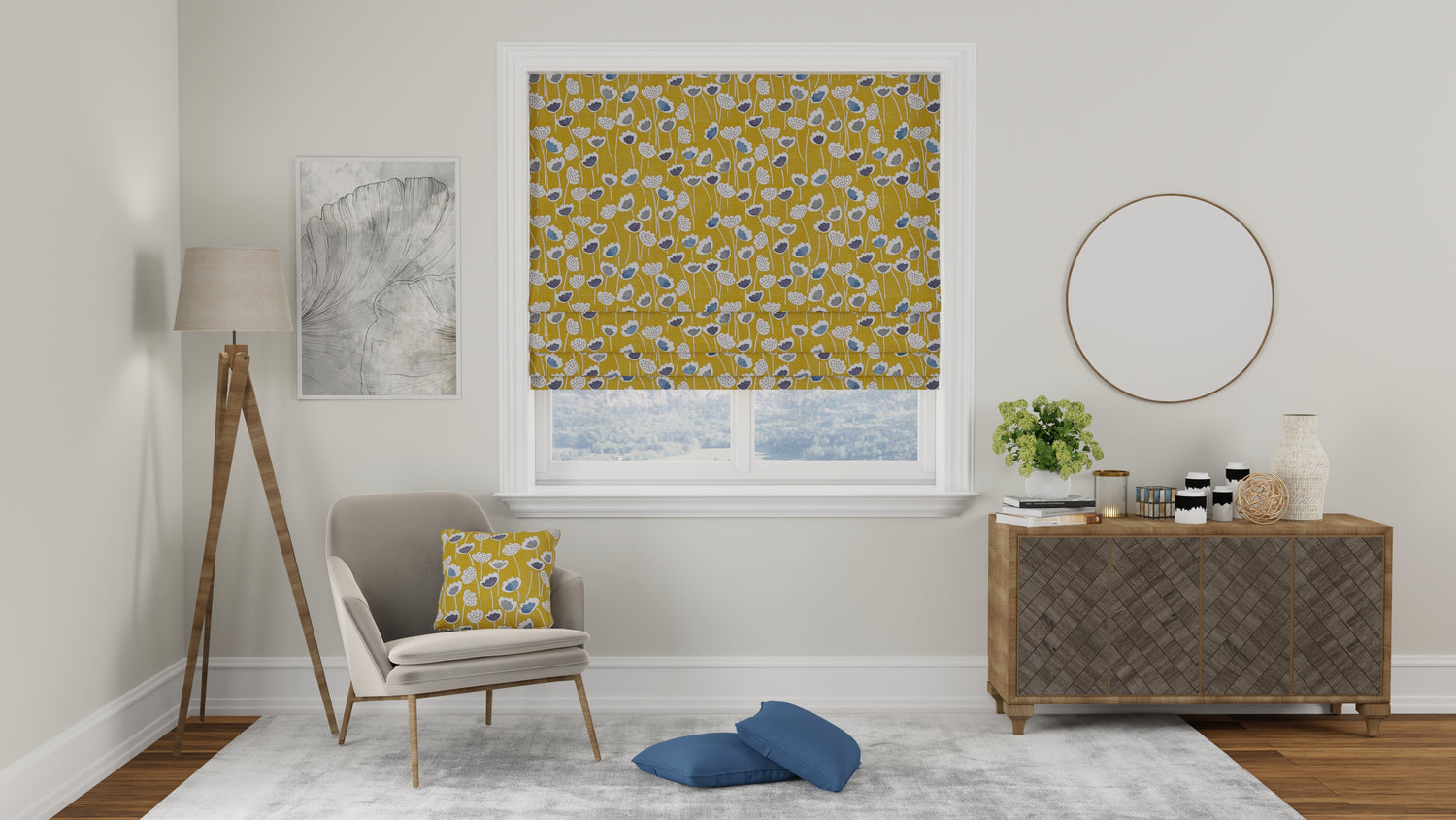 Clara Made to Measure Roman Blind Saffron