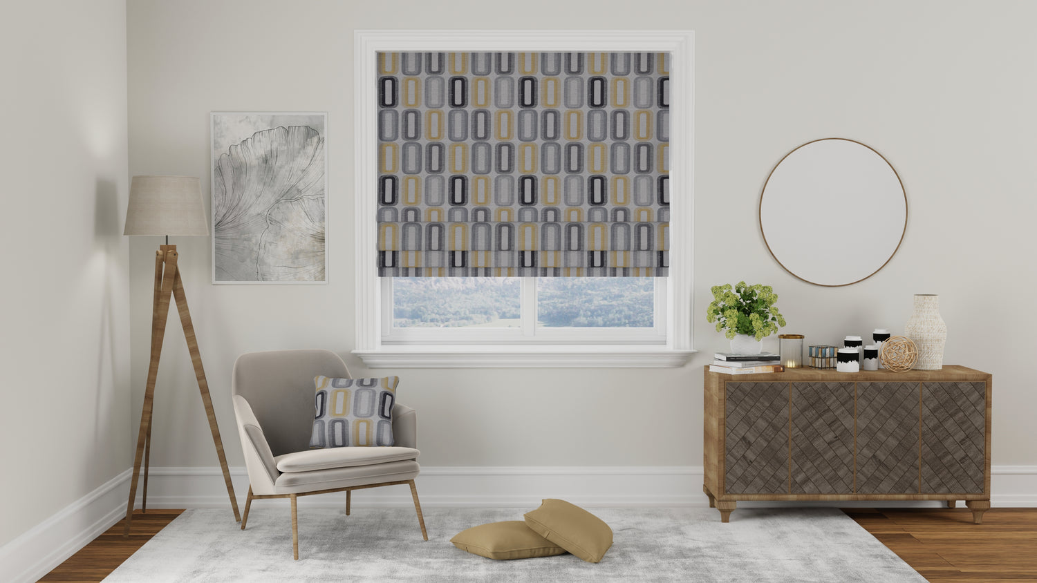 Dahl Made to Measure Roman Blind Ochre