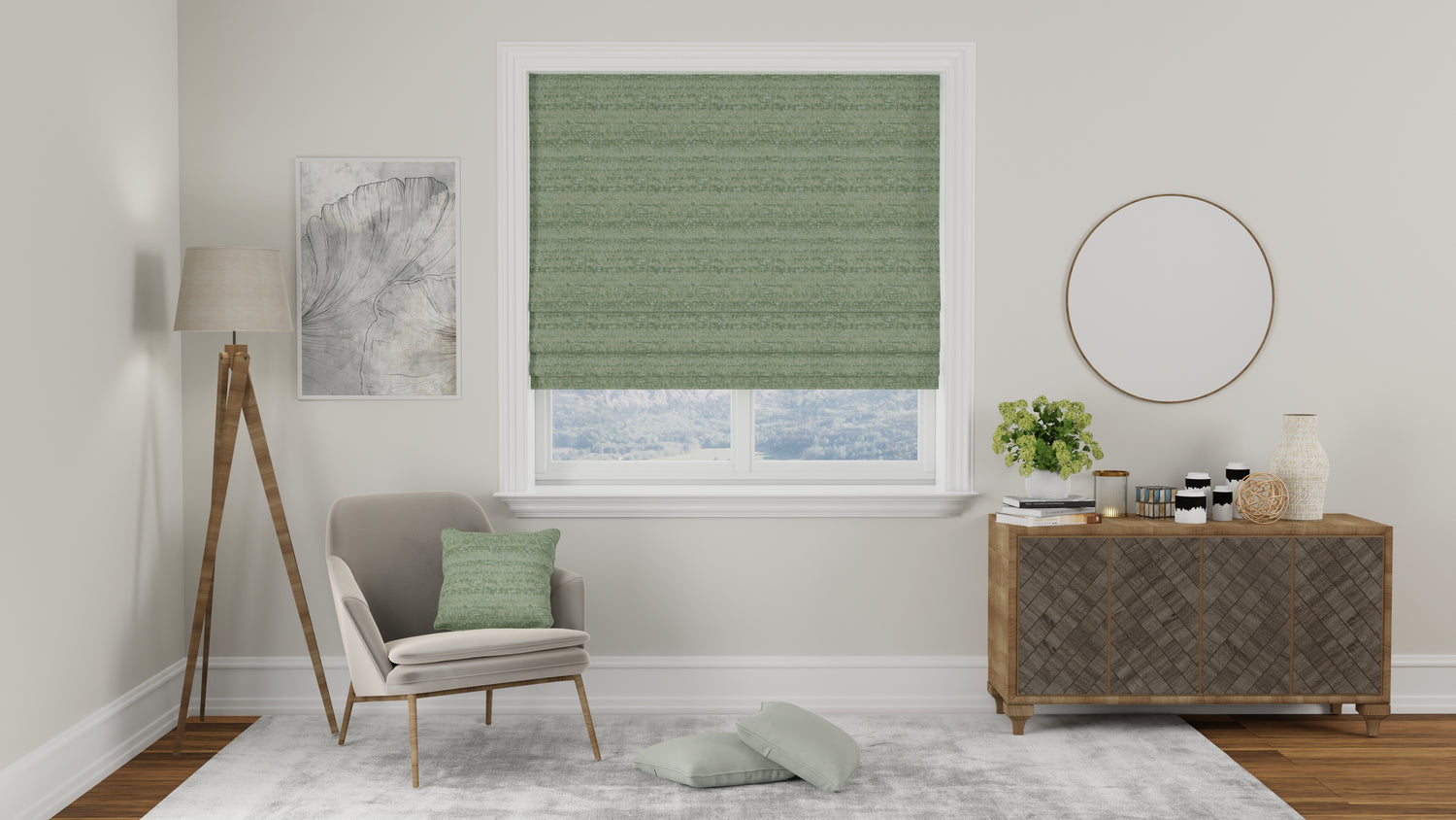 Euphoria Made to Measure Roman Blind Eucalyptus