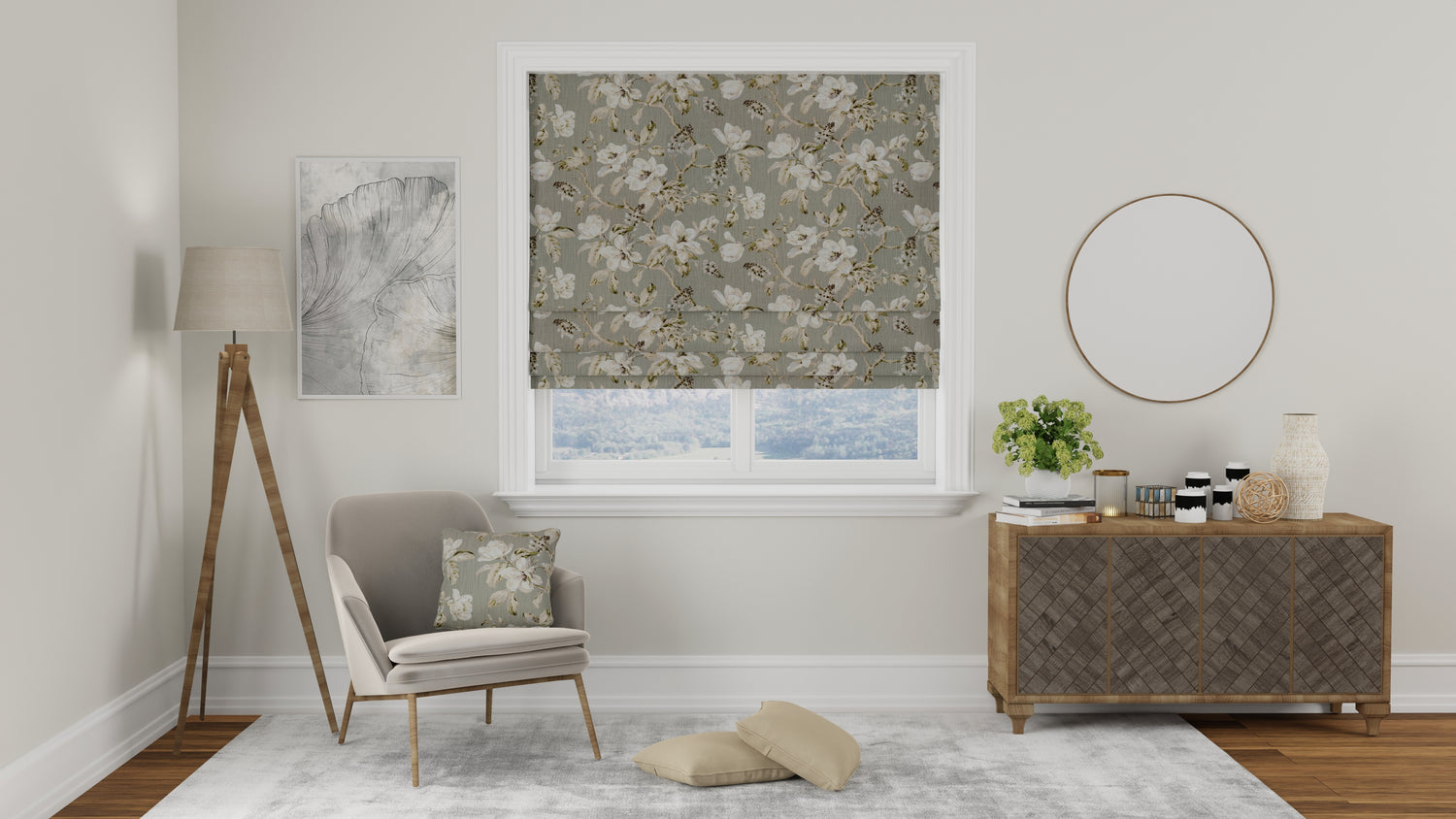 Isabelle Made to Measure Roman Blind Dove