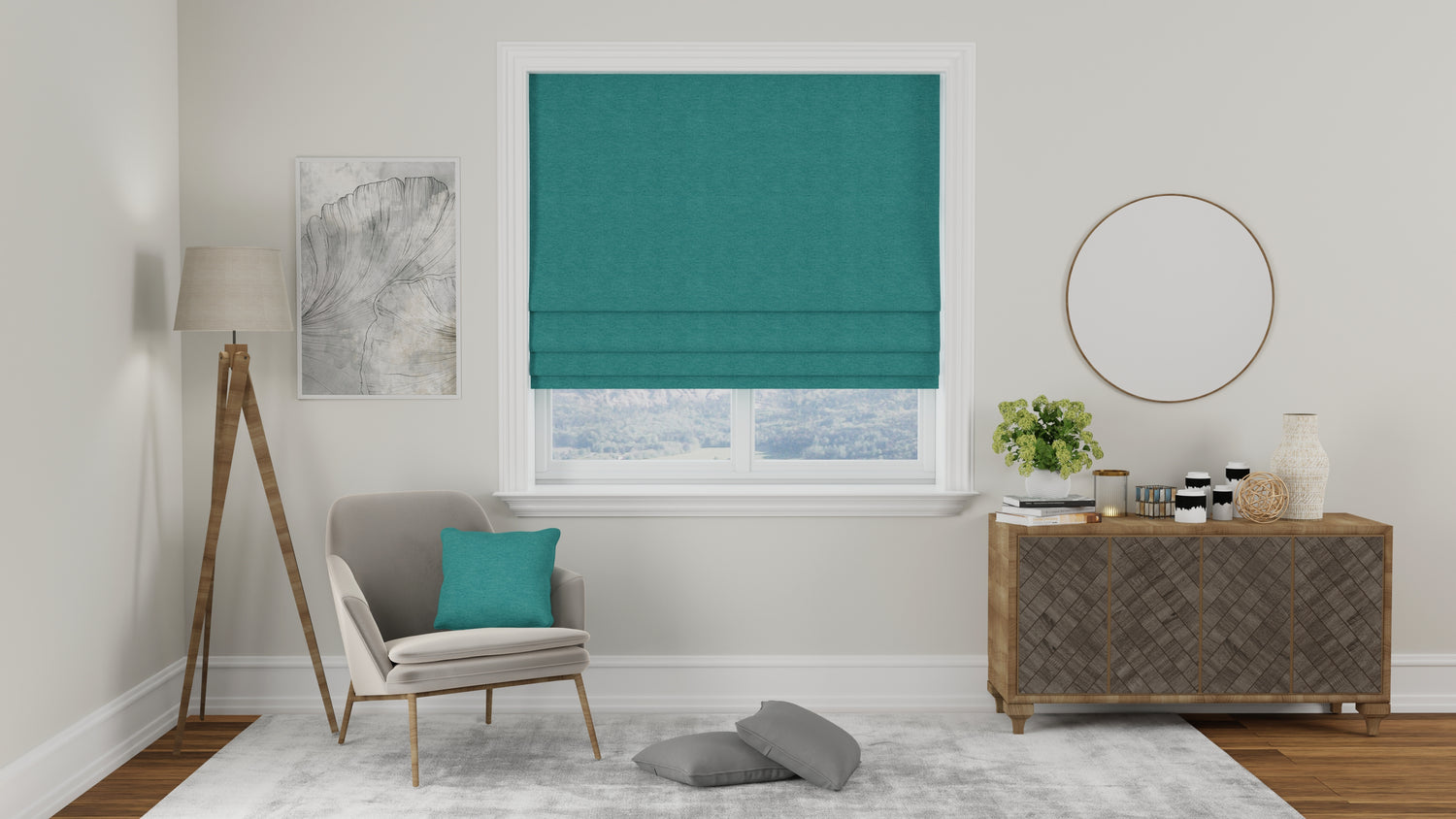 Kensington Made to Measure Roman Blind Peacock