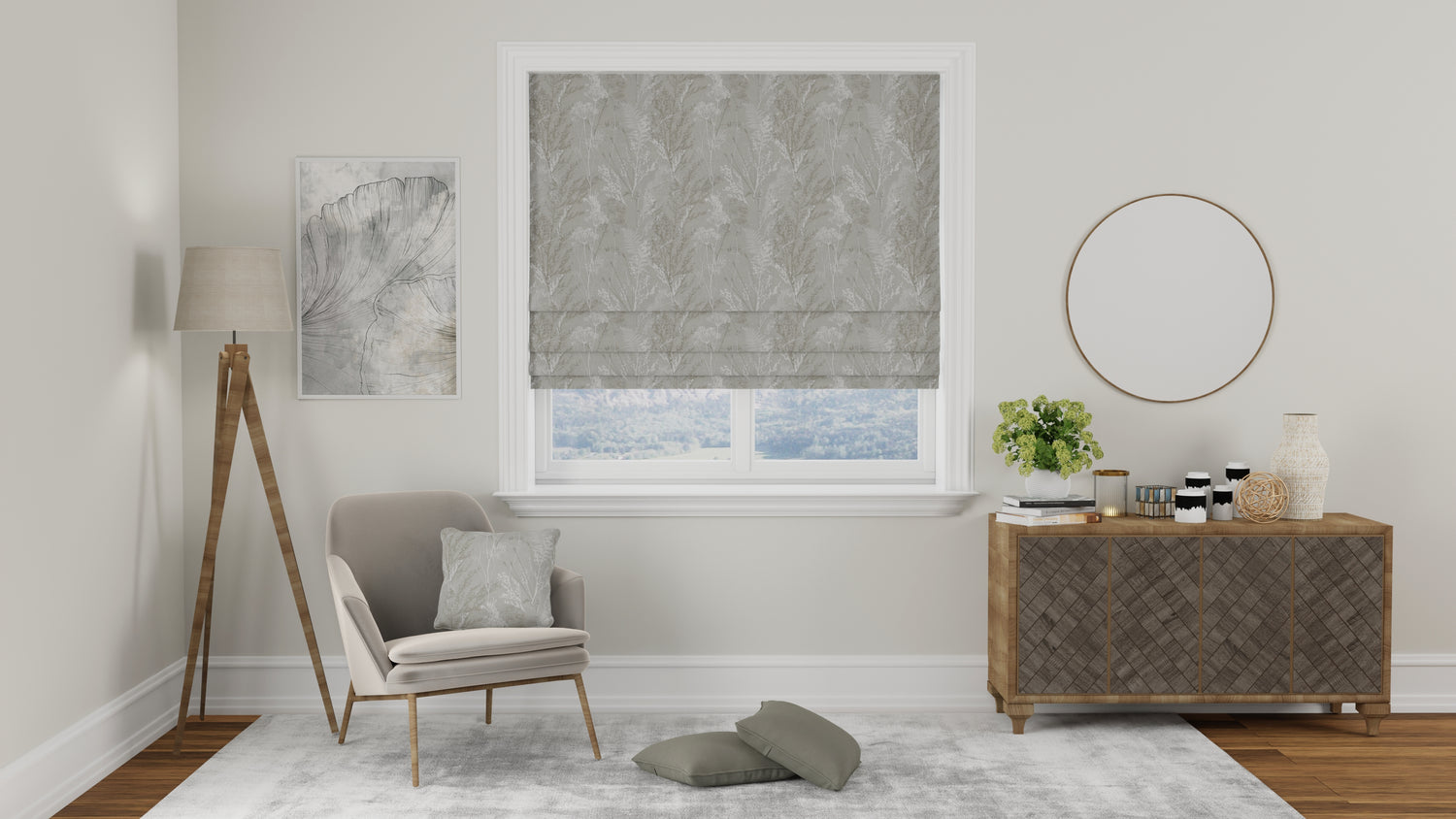 Keshiki Made to Measure Roman Blind Alabaster