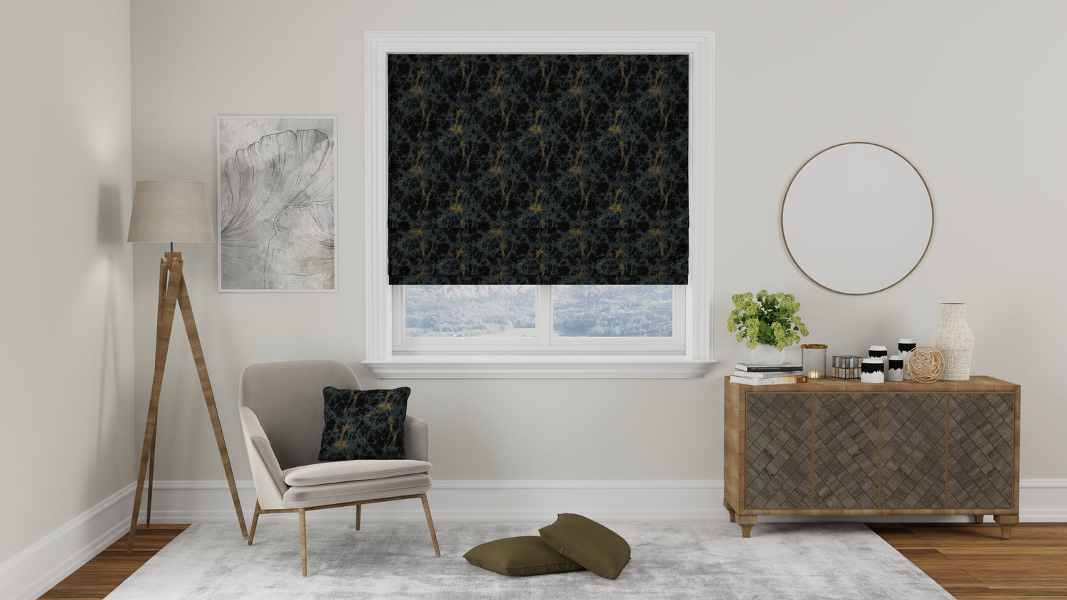 Lava Made to Measure Roman Blind Teal