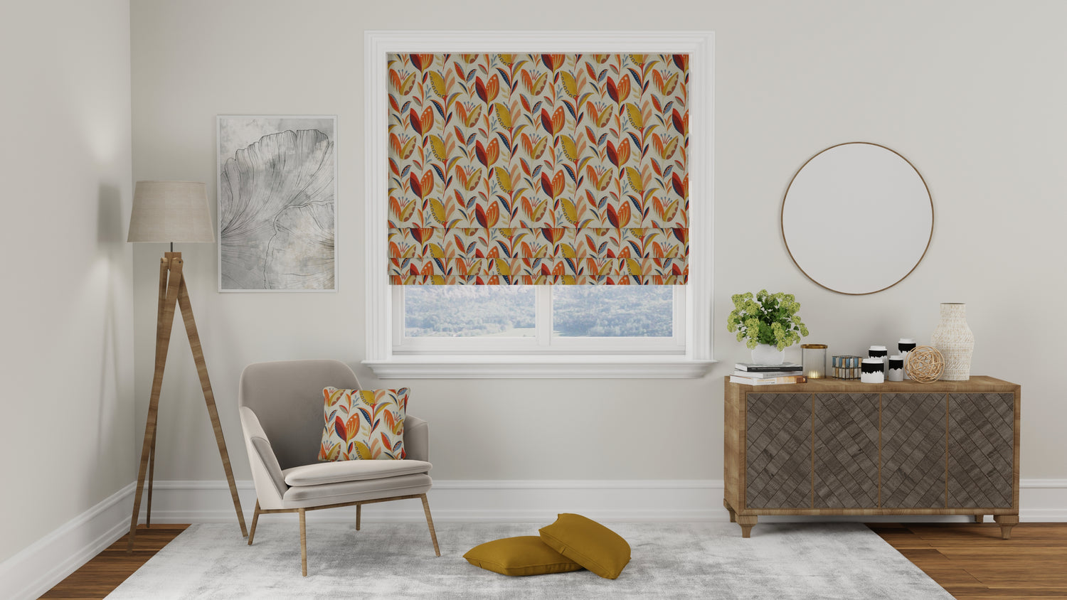 Leon Made to Measure Roman Blind Burnt Orange