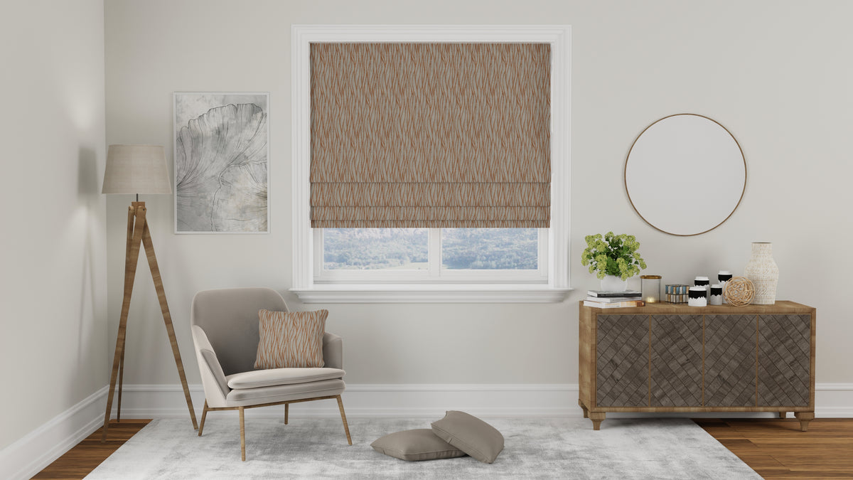 Linear Made to Measure Roman Blind Burnt Orange