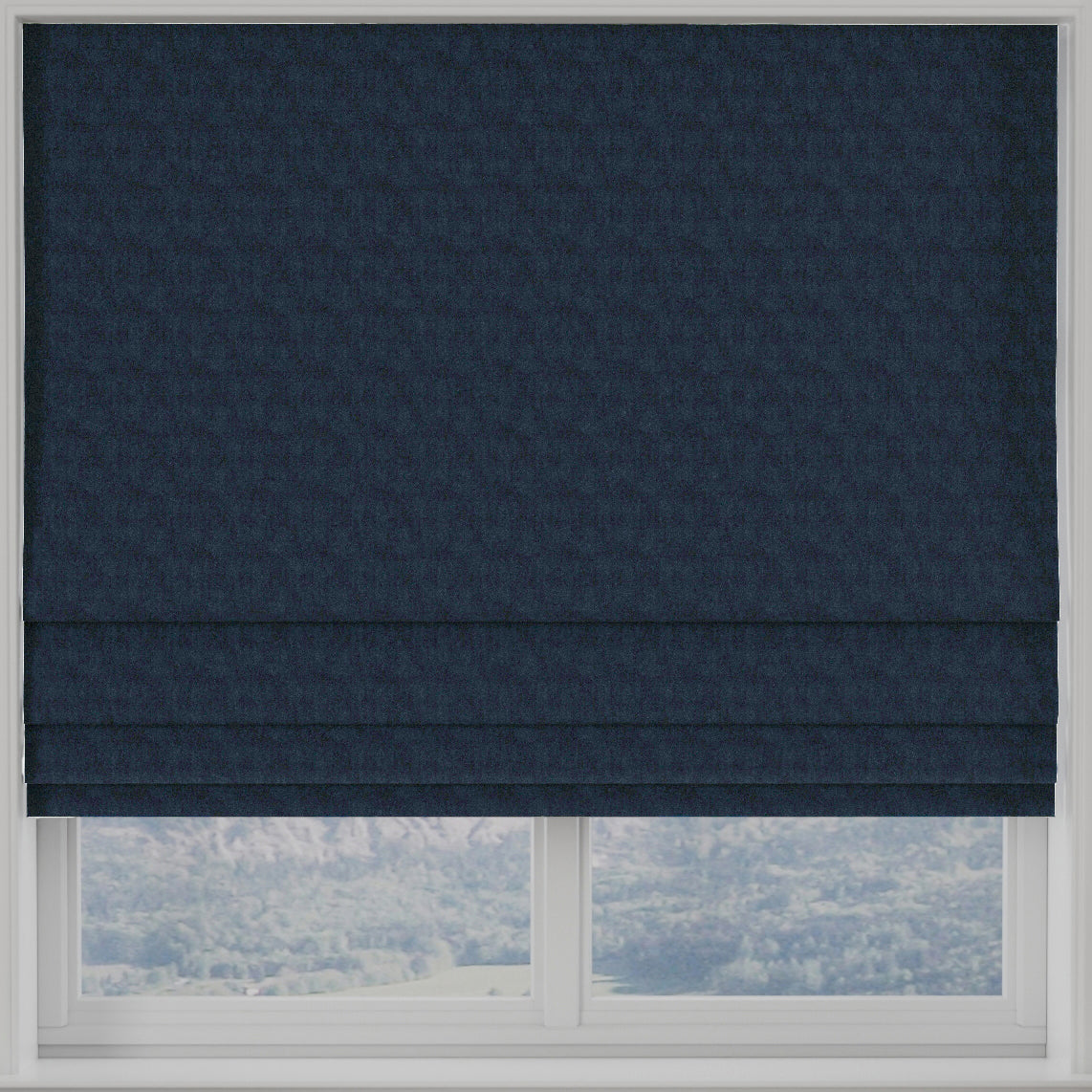 Turin Velvet Made to Measure Roman Blind Deep Blue