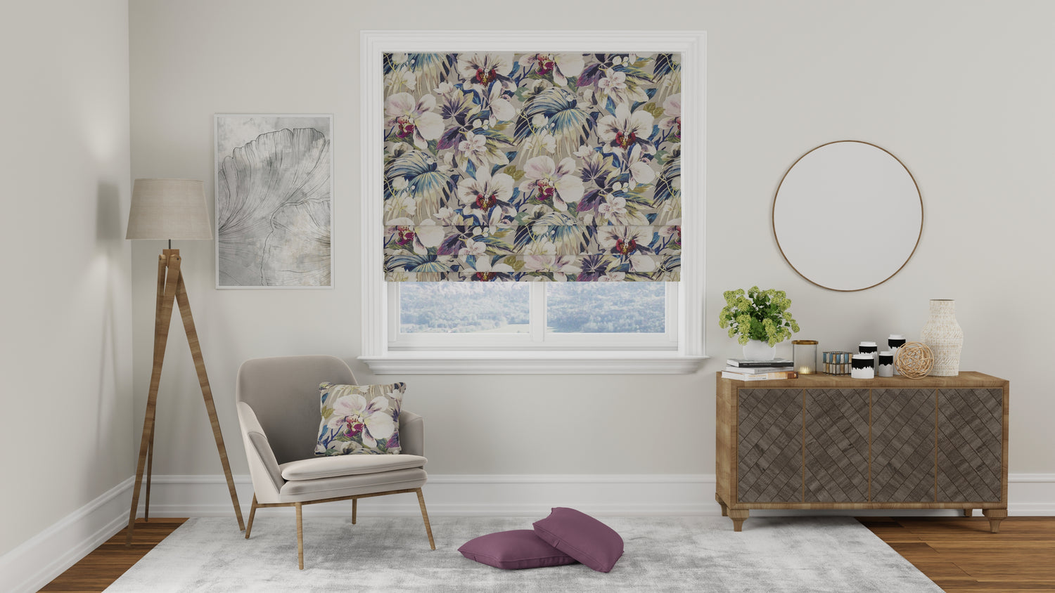Moorea Made to Measure Roman Blind Sea Spray