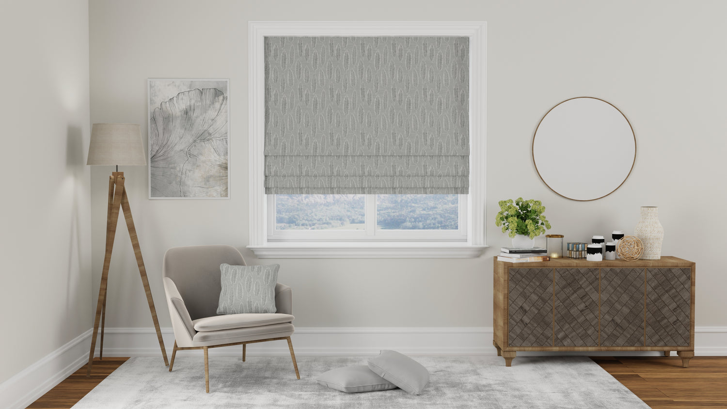 Quill Made to Measure Roman Blind Silver
