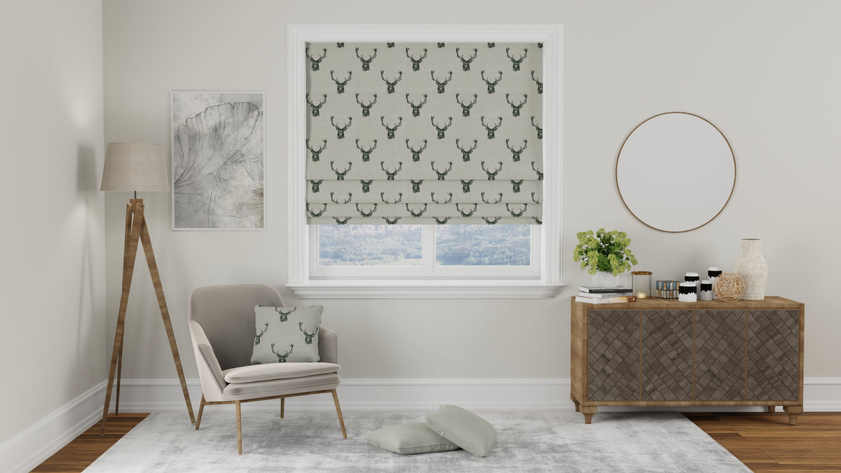 Stags Made to Measure Roman Blind Charcoal