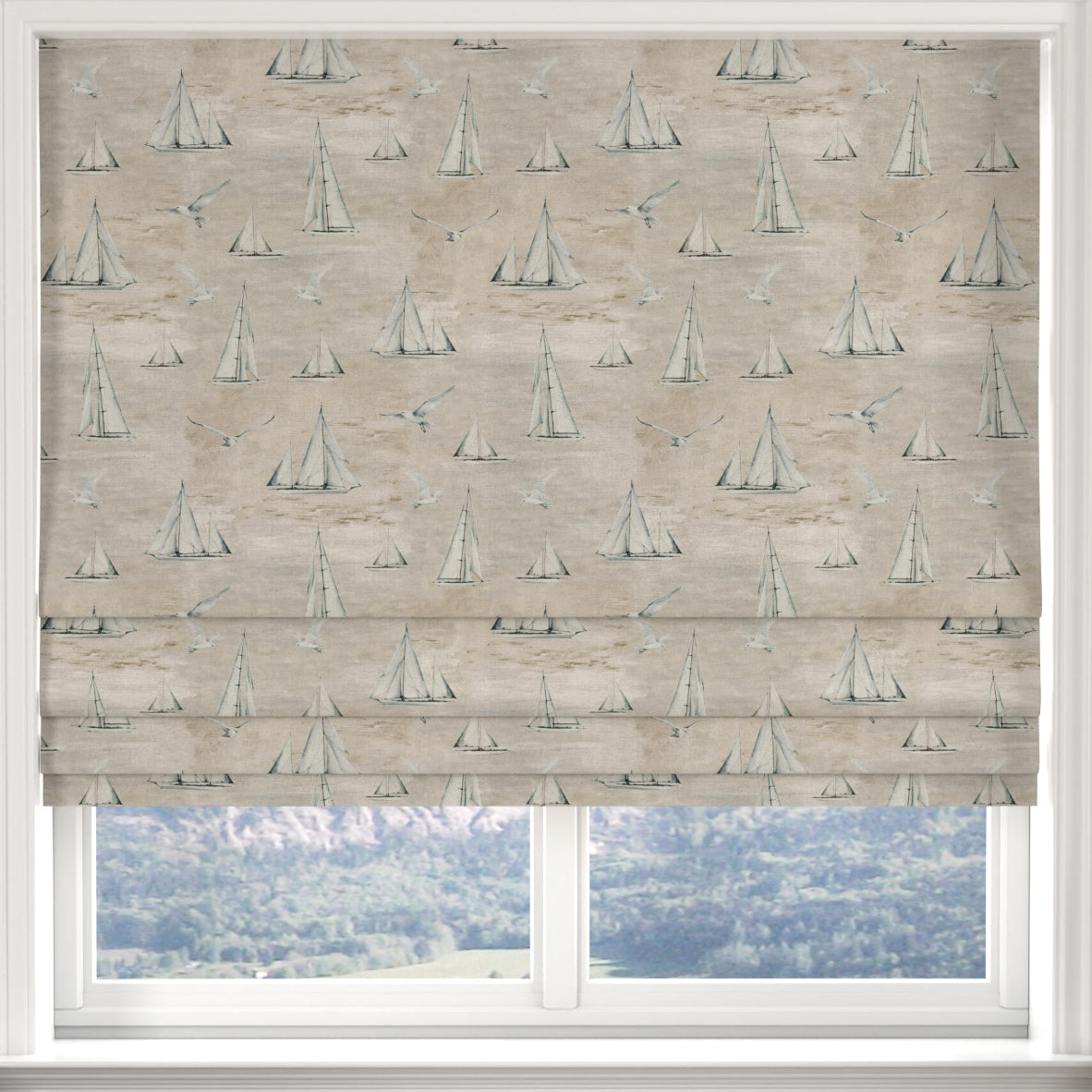 ANTE DECOR Sail Away Made to Measure Roman Blind Storm