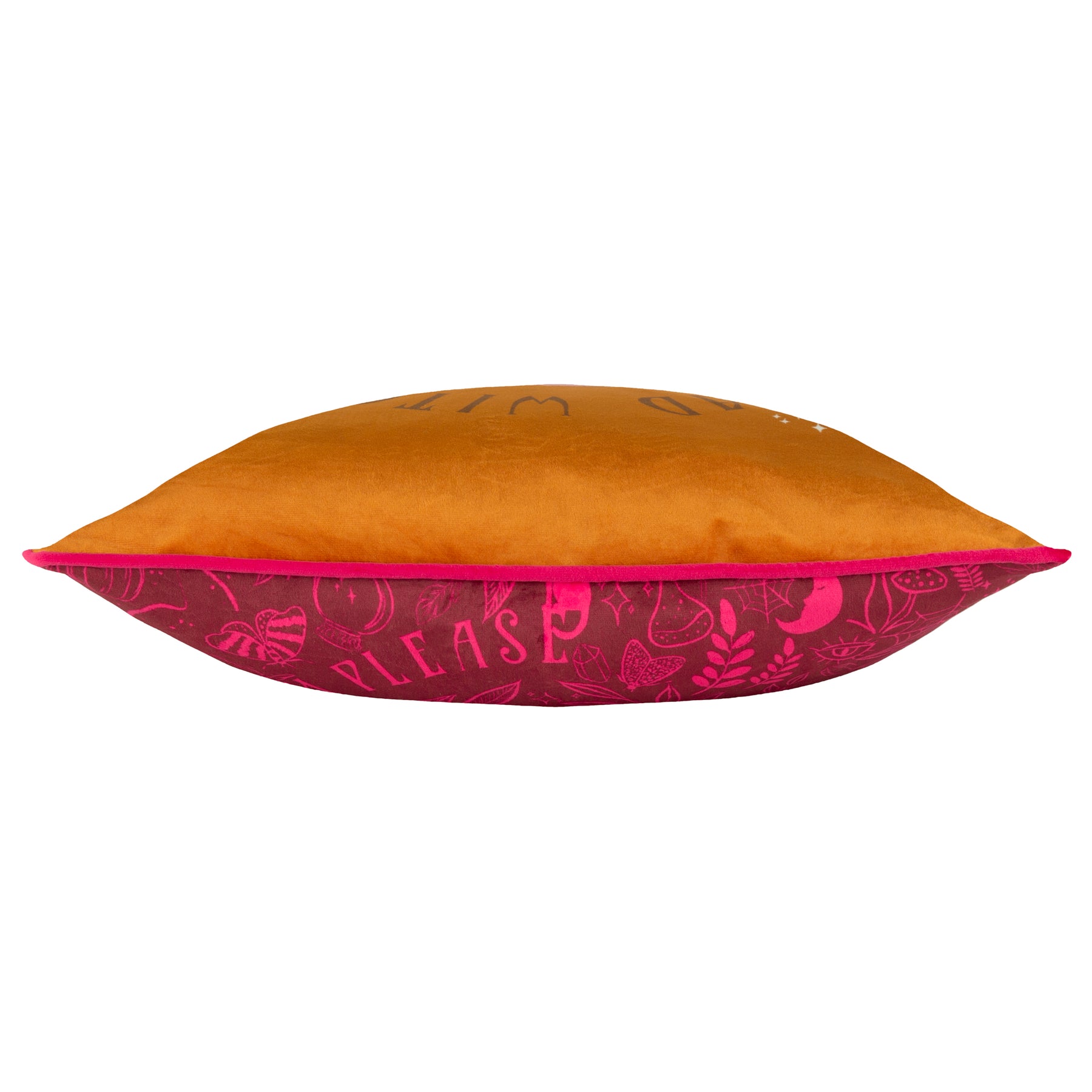 Bad Witch Vibes Velvet Piped Filled Cushion 43cm x 43cm Pumpkin