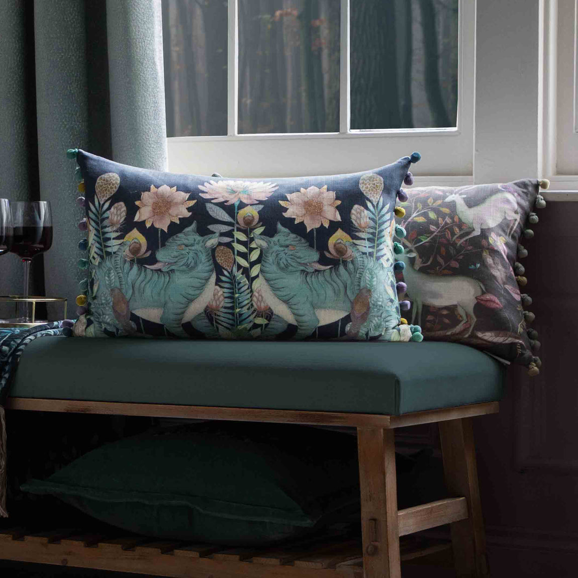 Voyage Maison Baghdev Feather Boudoir Filled Cushion 40cm x 60cm Midnight