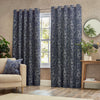 Bali Botanical Jacquard Ready Made Eyelet Curtains Midnight