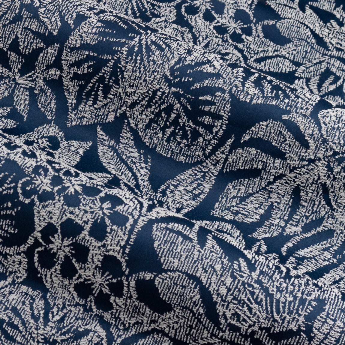 Bali Botanical Jacquard Ready Made Eyelet Curtains Midnight