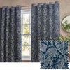 Bali Botanical Jacquard Ready Made Eyelet Curtains Midnight