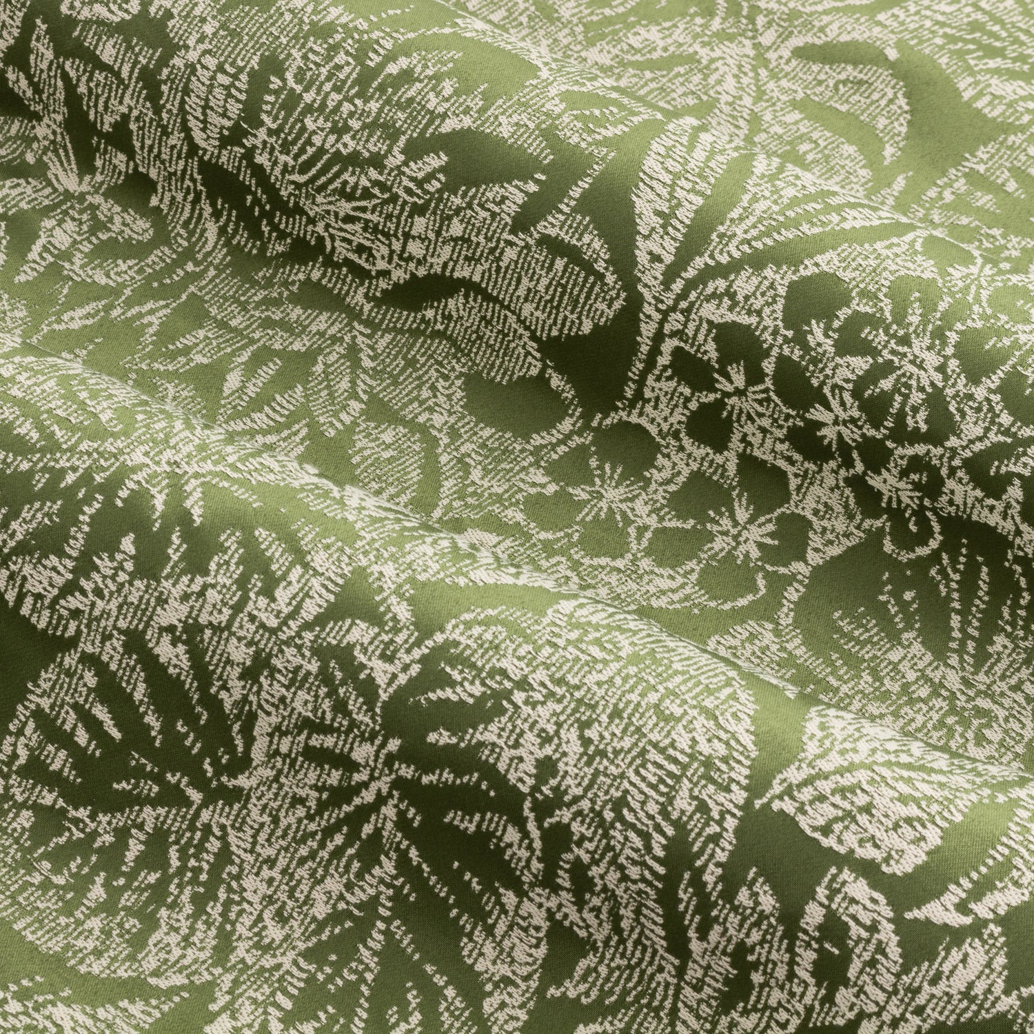 Bali Botanical Jacquard Ready Made Eyelet Curtains Olive