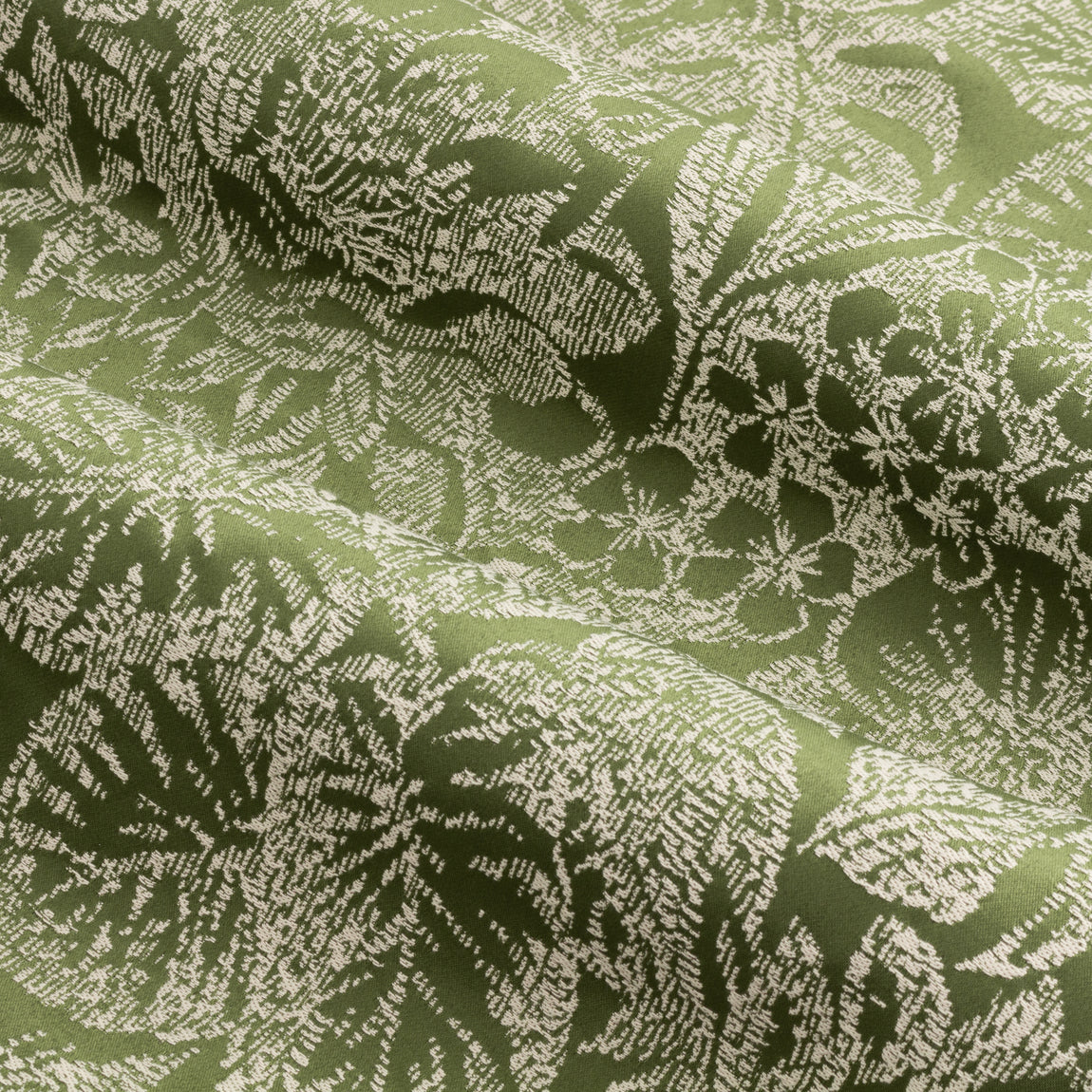 Bali Botanical Jacquard Ready Made Eyelet Curtains Olive