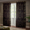 Paoletti Bamboo Jacquard Ready Made Eyelet Blockout Curtains Black