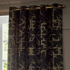 Paoletti Bamboo Jacquard Ready Made Eyelet Blockout Curtains Black
