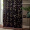 Paoletti Bamboo Jacquard Ready Made Eyelet Blockout Curtains Black
