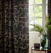 Paoletti Bamboo Jacquard Ready Made Eyelet Blockout Curtains Black