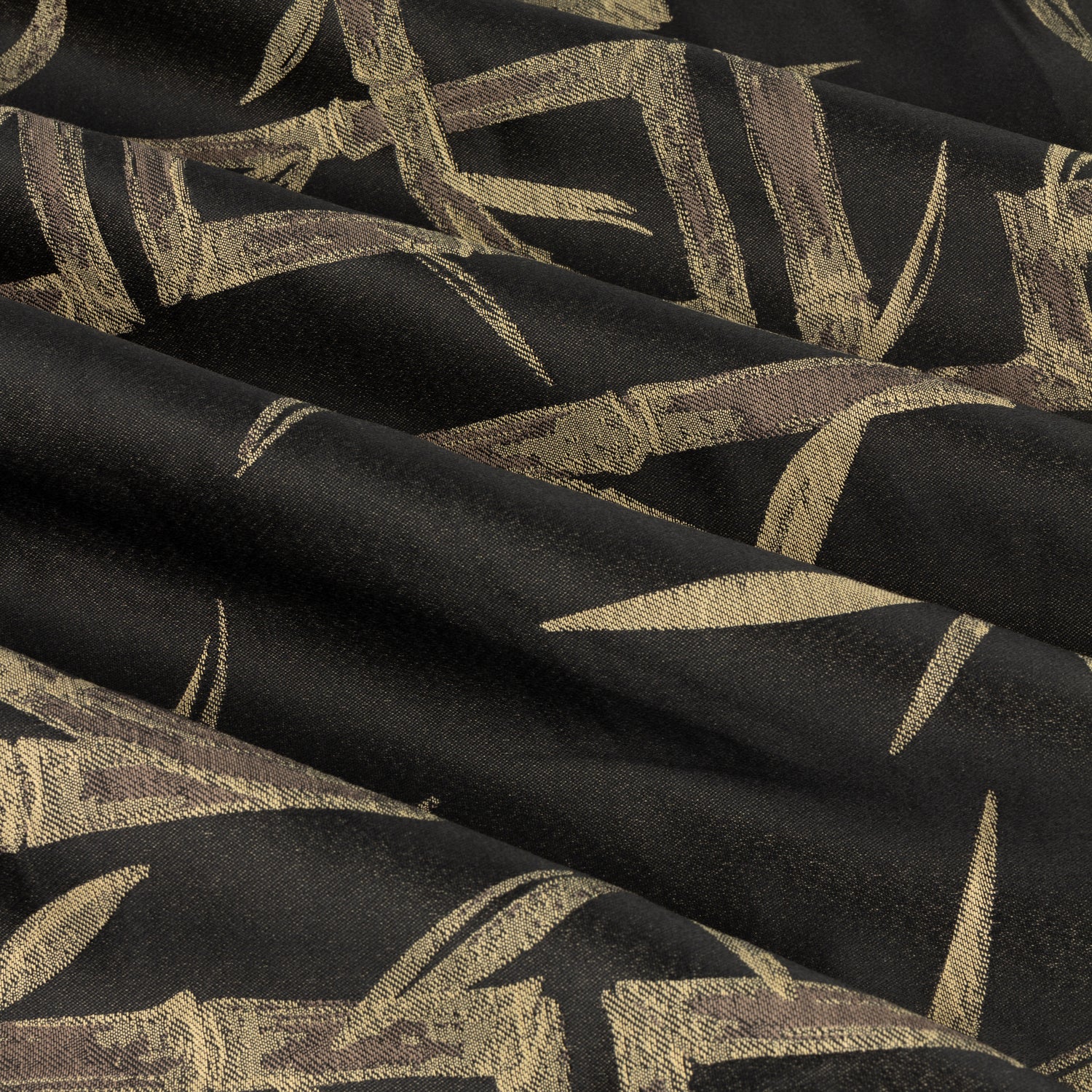 Paoletti Bamboo Jacquard Ready Made Eyelet Blockout Curtains Black