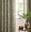 Paoletti Bamboo Jacquard Ready Made Eyelet Blockout Curtains Champagne