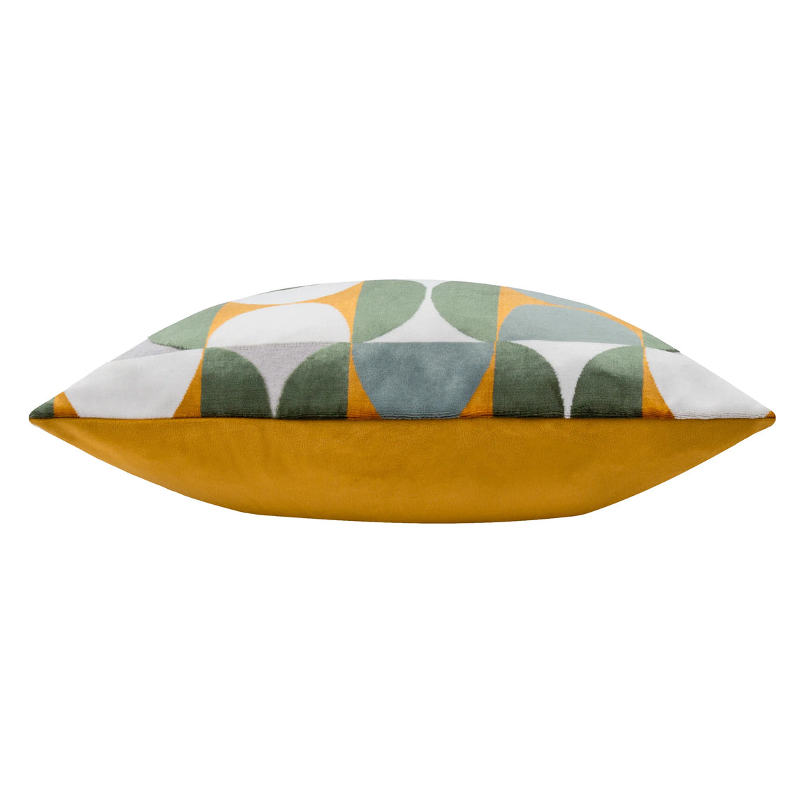 Bardot Cut Velvet Filled Cushion 50cm x 50cm Gold Blue
