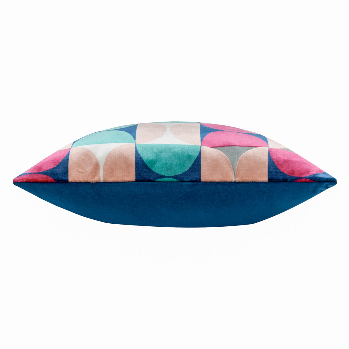 Bardot Cut Velvet Filled Cushion 50cm x 50cm Magenta Blue