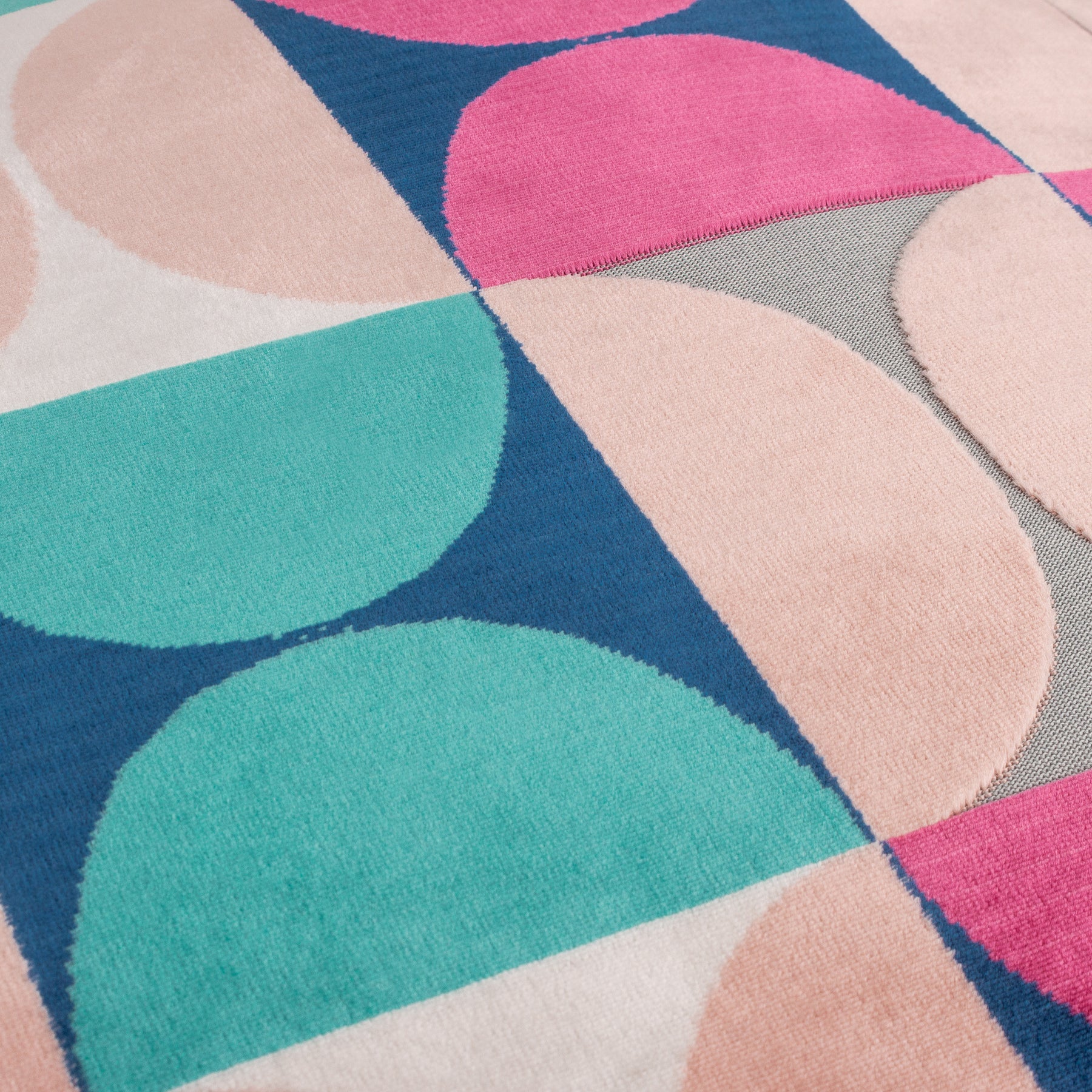 Bardot Cut Velvet Filled Cushion 50cm x 50cm Magenta Blue