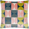 Bardot Cut Velvet Filled Cushion 50cm x 50cm Pink Avo Green