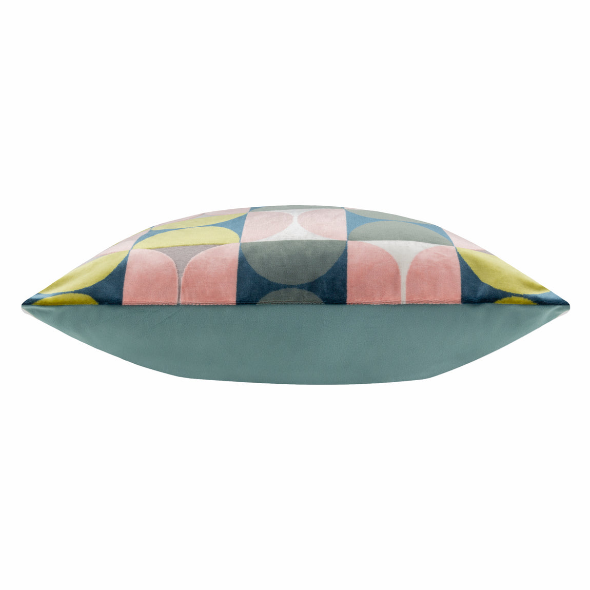 Bardot Cut Velvet Filled Cushion 50cm x 50cm Pink Avo Green