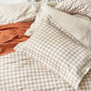 Barton Check Reversible Duvet Cover Bedding Set Biscuit