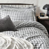 Barton Check Reversible Duvet Cover Bedding Set Grey