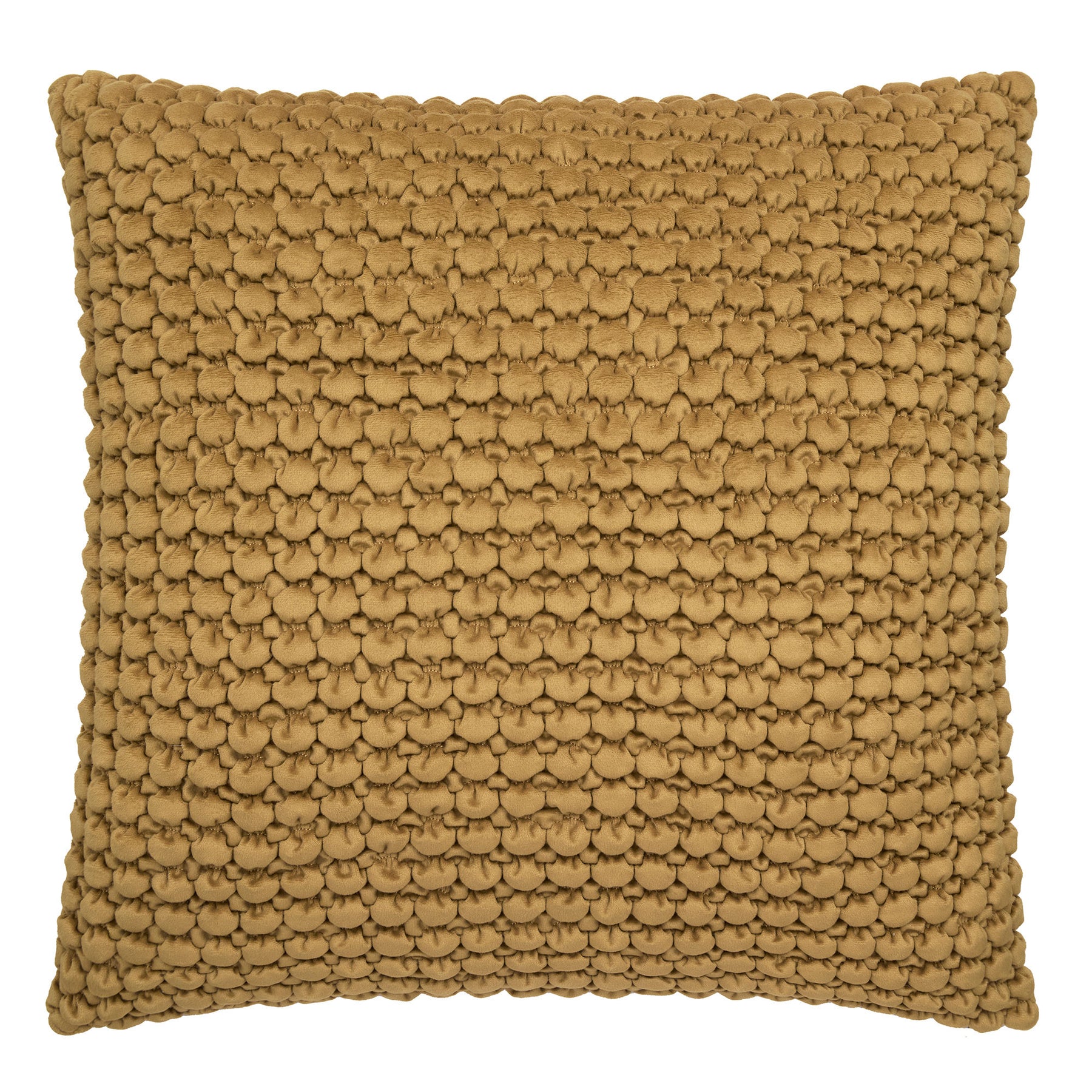 Appletree Bobble Quilted Velvet Touch 55cm x 55cm Filled Cushion Ochre