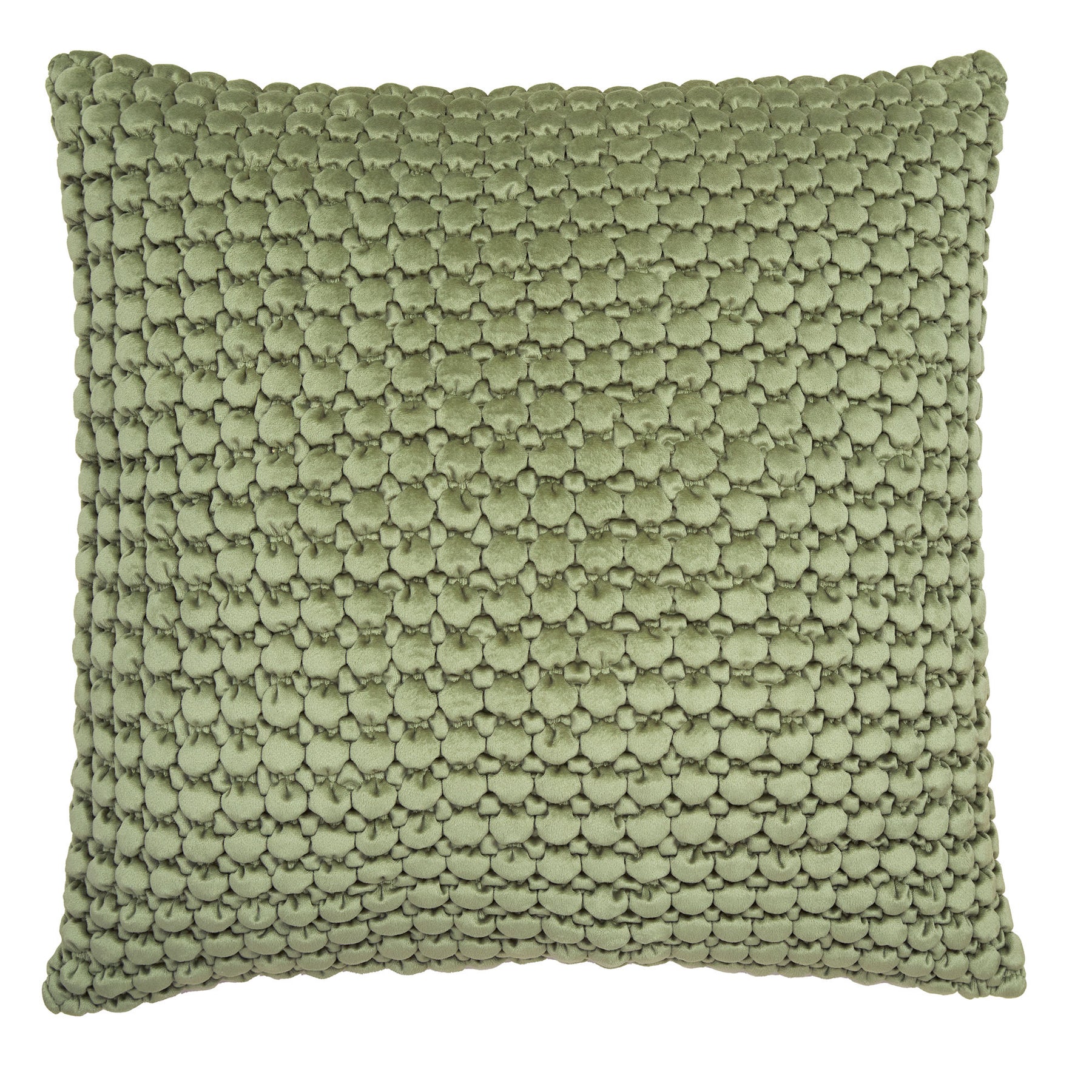 Appletree Bobble Quilted Velvet Touch 55cm x 55cm Filled Cushion Olive