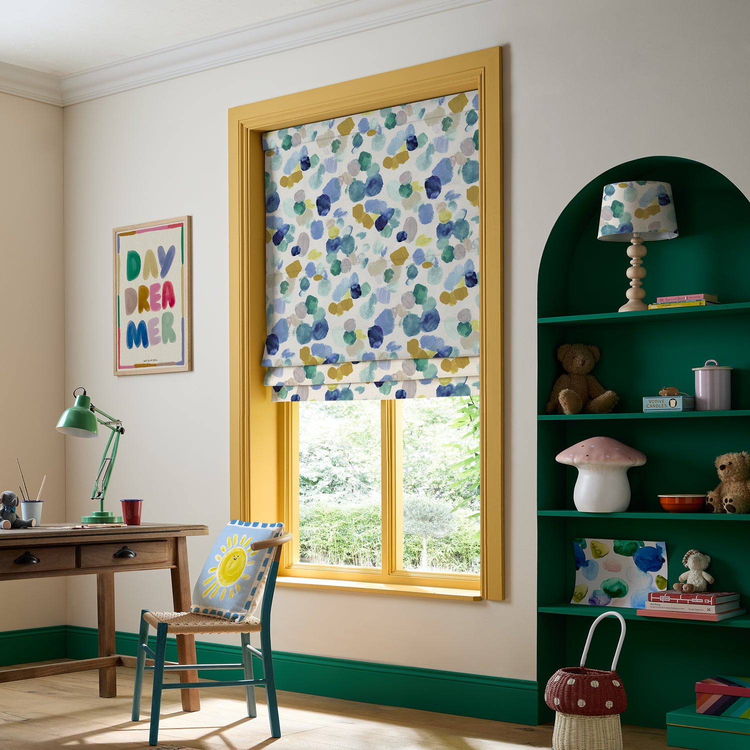 Wee Blue Bell Dreamer Made To Measure Roman Blind Cloud