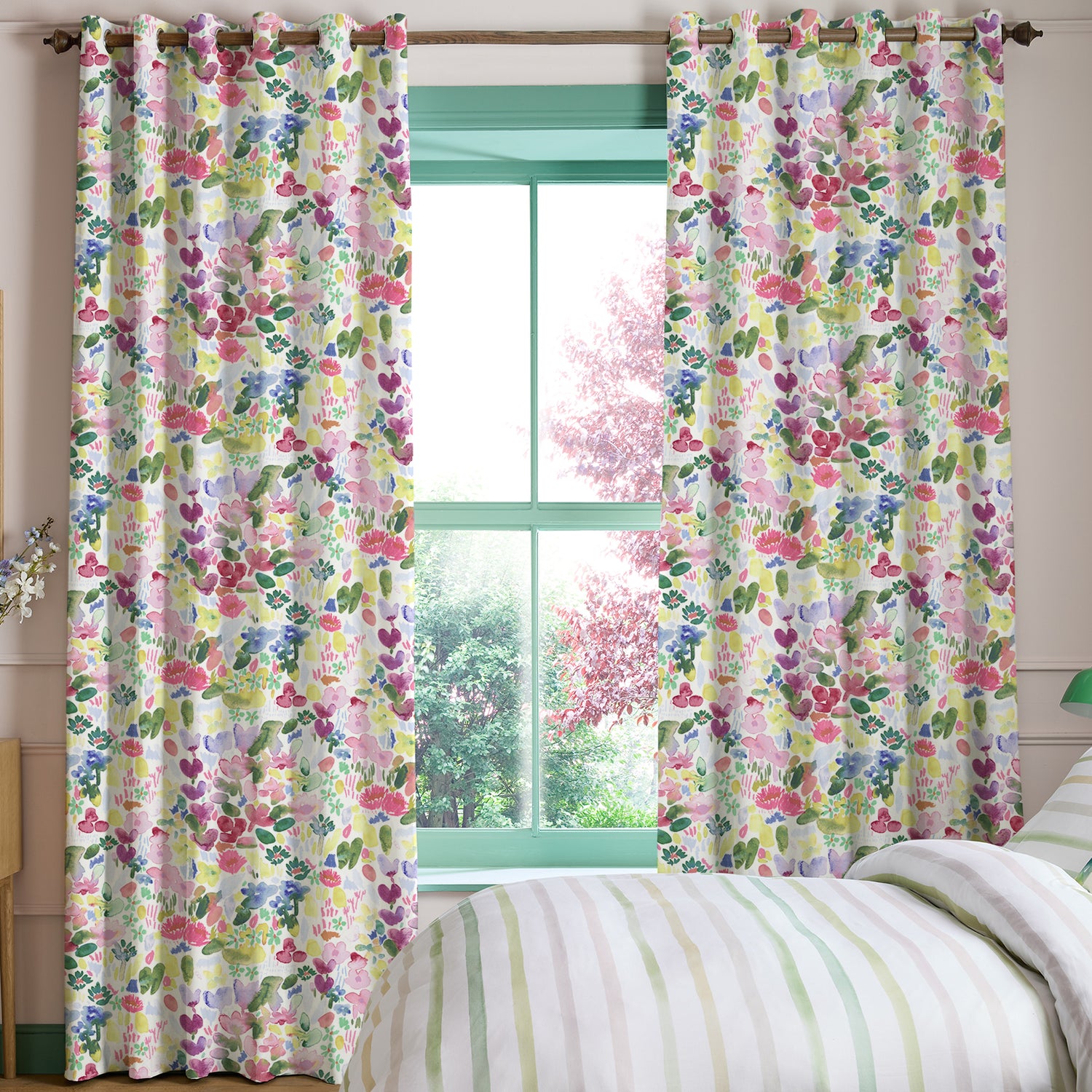 Bluebellgray Flora Made To Measure Roman Blind Cerise