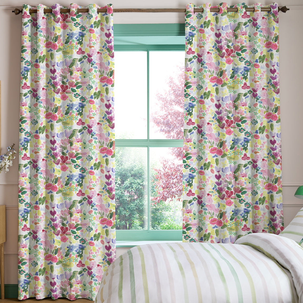 Bluebellgray Flora Made To Measure Roman Blind Cerise