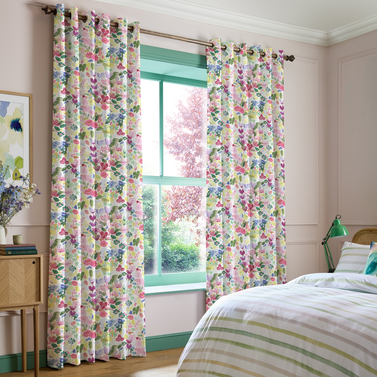 Bluebellgray Flora Made To Measure Curtains Cerise