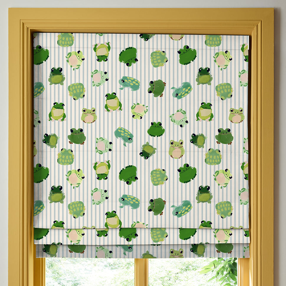 Wee Blue Bell Little Frogs Made To Measure Curtains Pond