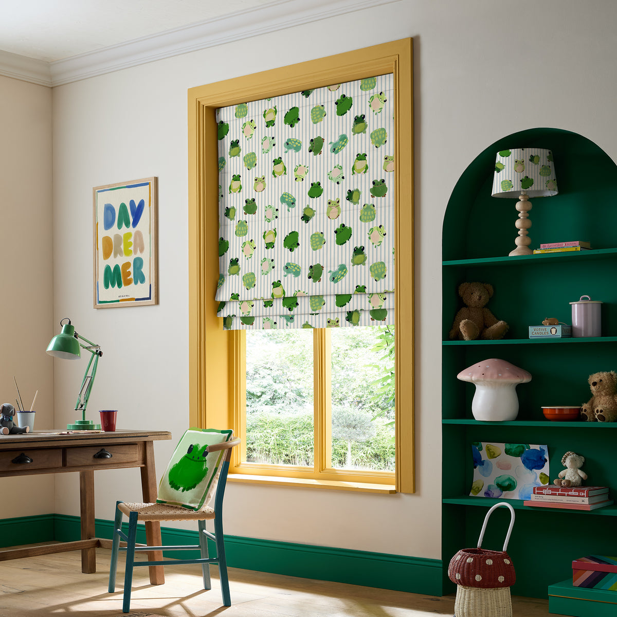 Wee Blue Bell Little Frogs Made To Measure Roman Blind Pond