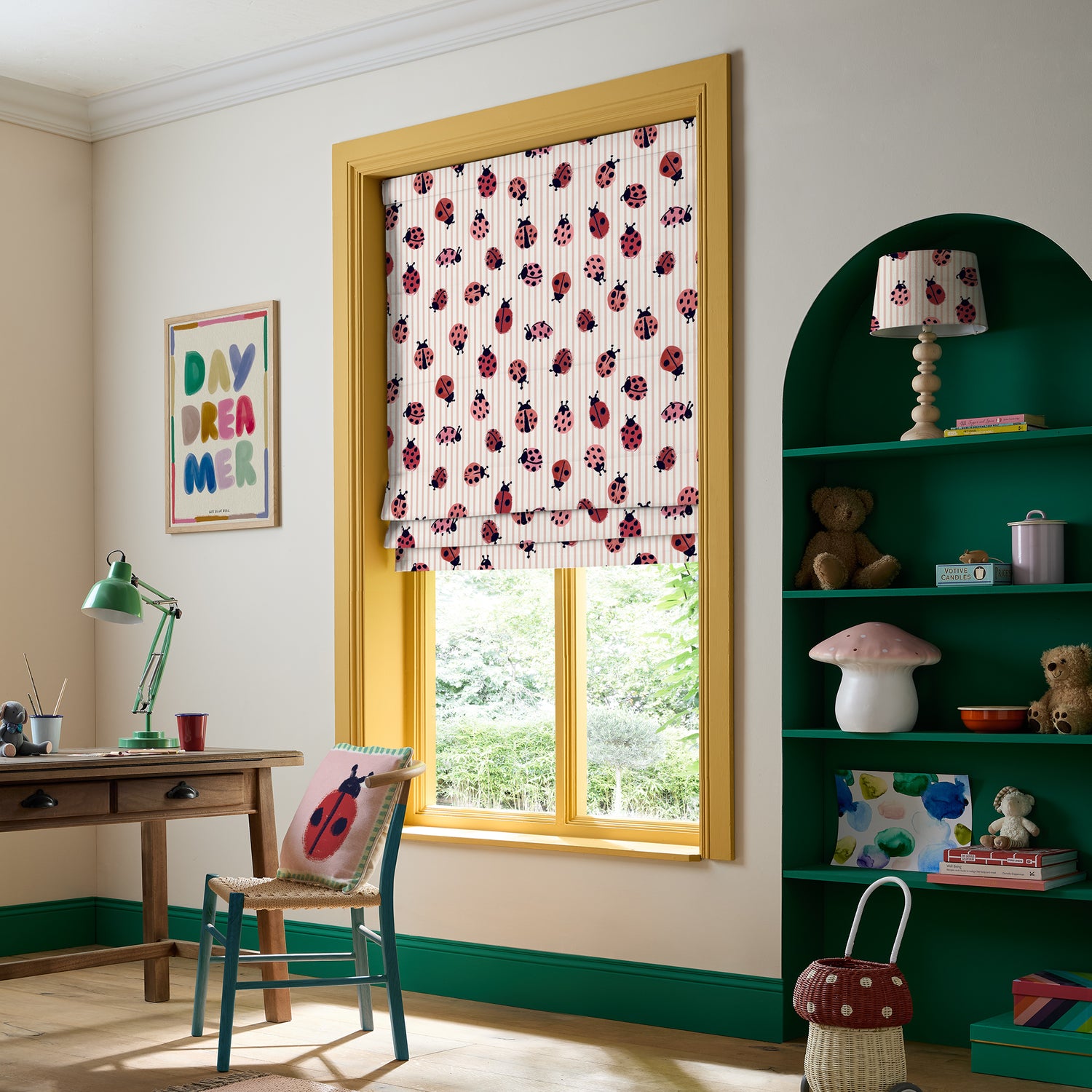 Wee Blue Bell Little Ladybirds Made To Measure Roman Blind Poppy