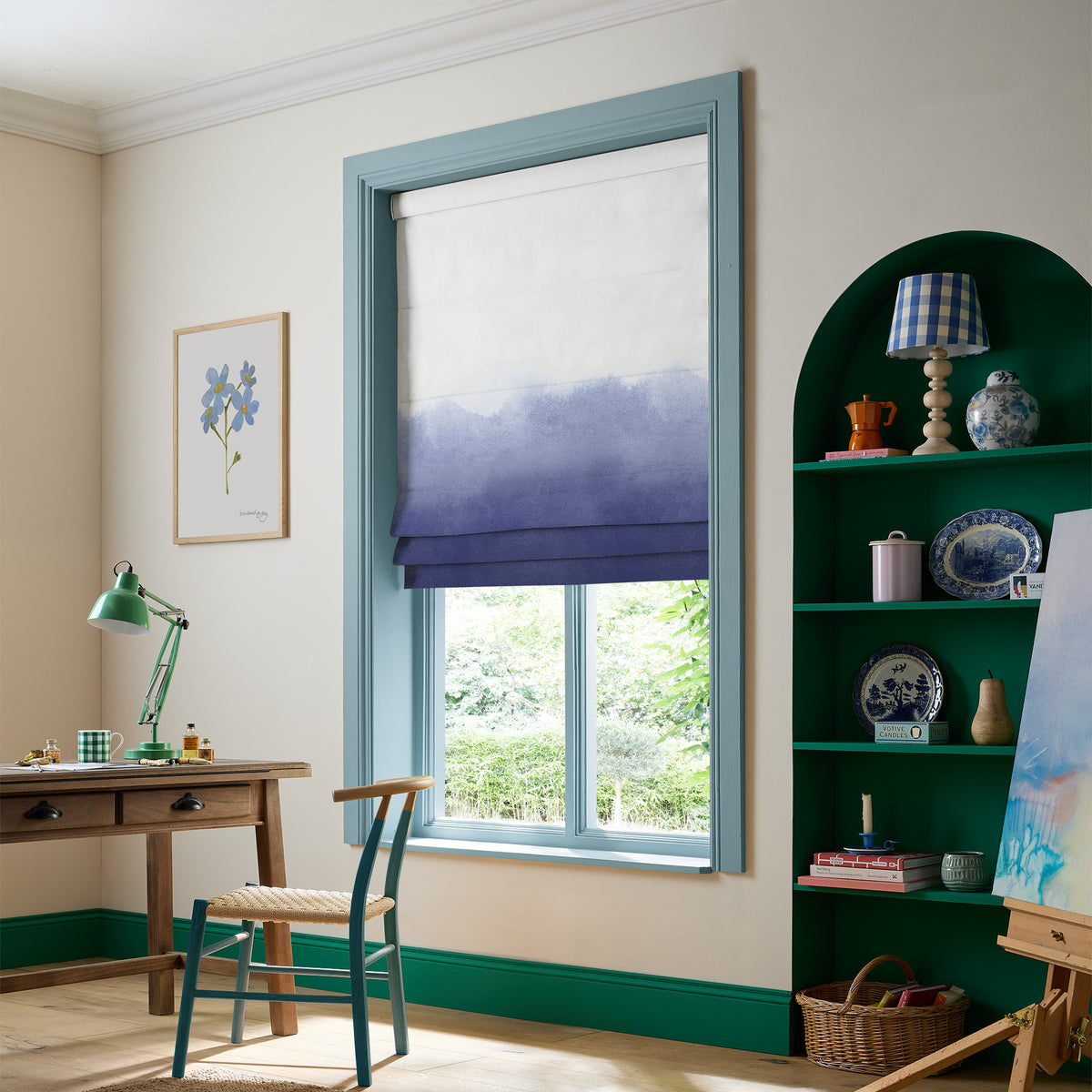 Bluebellgray Ombre Made To Measure Roman Blind Cornflower
