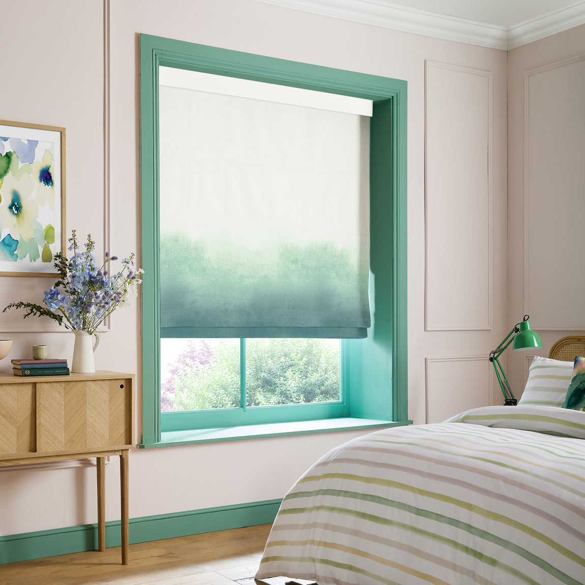 Bluebellgray Ombre Made To Measure Roman Blind Teal